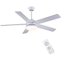 CJOY Ventilador de Techo con Luz y control remoto- Candelabro con Ventilador Sala de Estar del Dormitorio 52 pulgadas 5…